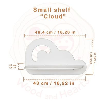 Aplicación para el hogar Niños Almacenamiento de juguetes Decoración del cuarto Preppy Forma de nube Niño Niño Estantes flotantes Ardiendo