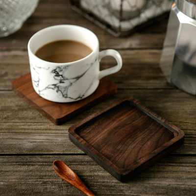 Creativo Set de montañas rusas de madera Negro nuez cuadrado Madera sólida Copa de té de madera