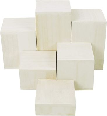 Estand de exhibición de madera para joyería y accesorios 6 piezas Riser cuadrado en impresión quemada