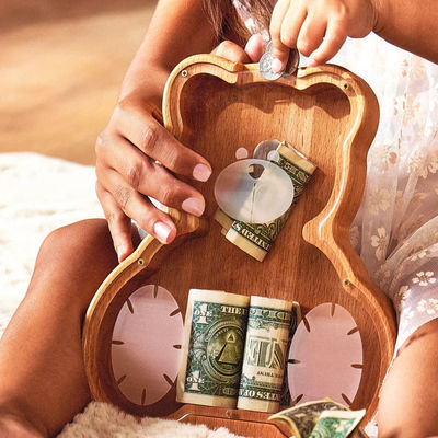 202407 Primer cumpleaños regalo de Pascua Animal Banco de monedas para niños Lacado y hecho a mano