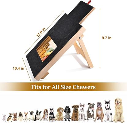 Pad de rascar para perros de madera con tapa extraíble y caja de golosinas para recortar uñas
