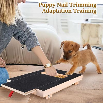 Pad de rascar para perros de madera con tapa extraíble y caja de golosinas para recortar uñas