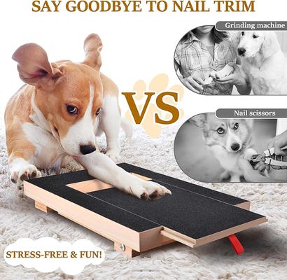 Pad de rascar para perros de madera con tapa extraíble y caja de golosinas para recortar uñas