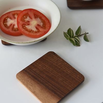 10x10x1.2cm estilo japonés de madera de nuez negra para tetera y taza hecha a medida