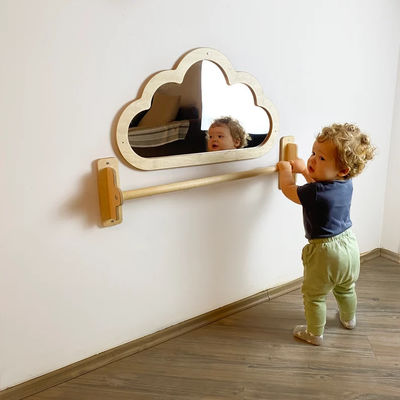 Pavimento de bebé espejo acrílico inquebrantable con barra de madera para levantar regalo de Navidad sensorial