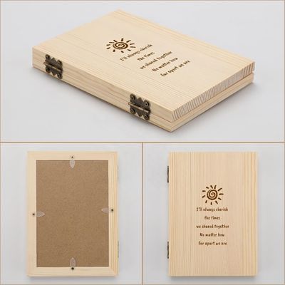 Marco de fotos de parejas de madera con texto personalizado grabado con láser personalizado