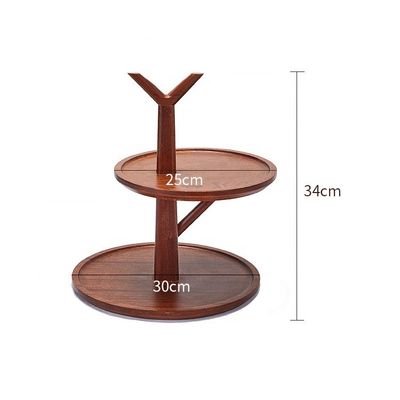 Madera personalizada 3 niveles de tarta de frutas de exhibición Stand con marco de metal Añadir un toque de elegancia