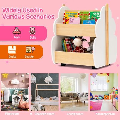Librería infantil Estante de libros de madera para niños pequeños Almacenamiento de libros en muebles de sala de estar