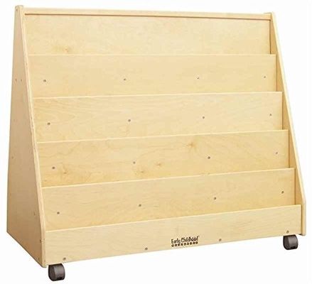 Estante de libros para niños gabinete de almacenamiento con color mancha y pantalla de libros móviles de doble cara