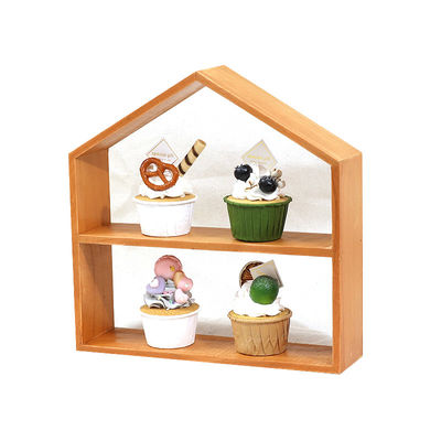 Logotipo personalizado Aceptable 3 niveles Acacia Muestra de pastel de madera para el té de la tarde