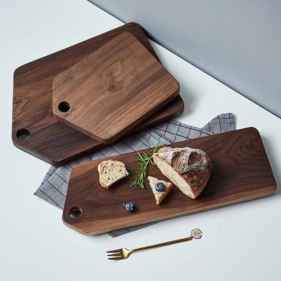 Logotipo personalizado Aceptado Hecho a mano estilo nórdico forma de montaña Black Walnut Pan Board