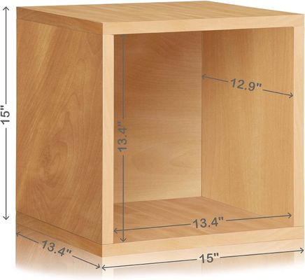 Básicos Vintage Vinyl Record Almacenamiento Bloque Cubo Organizador Estante Ahorrador de espacio de un solo nivel