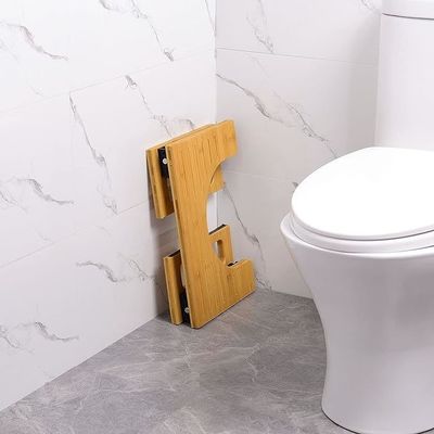 Diseño en stock Color natural Perforación de baño plegable de 7 pulgadas de bambú
