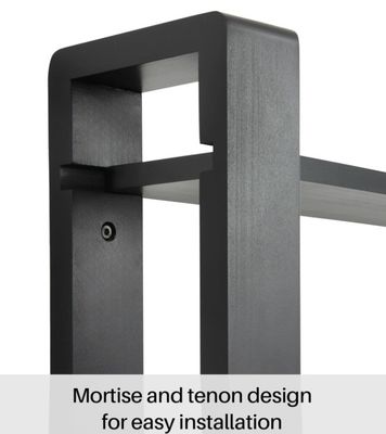 Estantes de almacenamiento Estantes de madera de pino negro Estante grande de 3 niveles Decoración para el hogar Exposición fotográfica de plantas