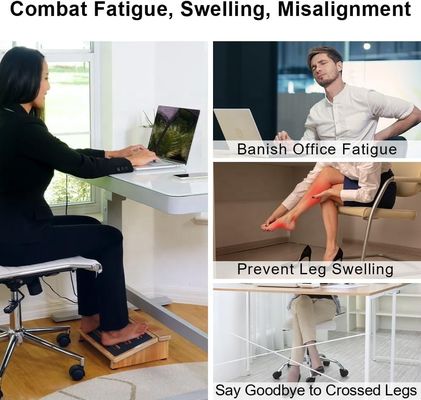 Taburete ergonómico de escalones de madera para apoyar la postura debajo del escritorio en sillas para el hogar y la oficina