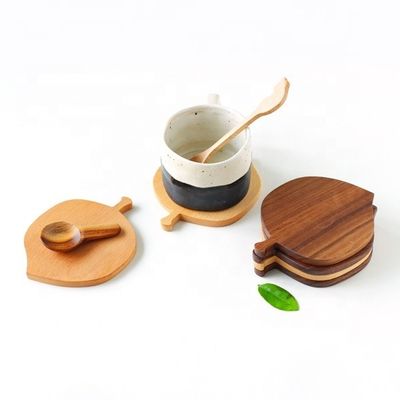 Logotipo personalizado aceptable grabado con láser de madera para personalizado de la tapa de café de la alfombra