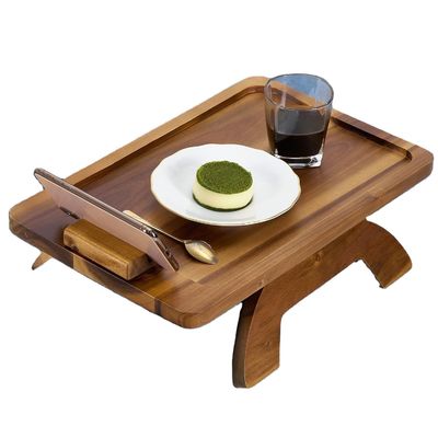 Sofá de bambú de gran cantidad bandeja de mesa brazo plegable clip para el tipo de sofá de pie personalizado