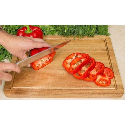 Venta directa de una tabla de corte de queso de teca sostenible con peso