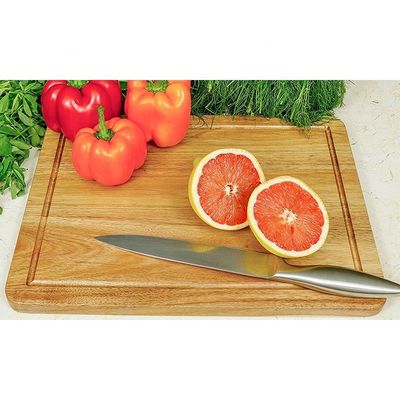 Venta directa de una tabla de corte de queso de teca sostenible con peso