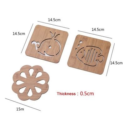 Creativo de bambú de tapón para personalizado de madera pintada de color plano tazas de té y cuencos