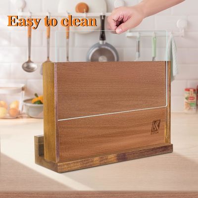 Cuchillo de madera magnético de doble cara con escudo de protección acrílica y logotipo personalizado