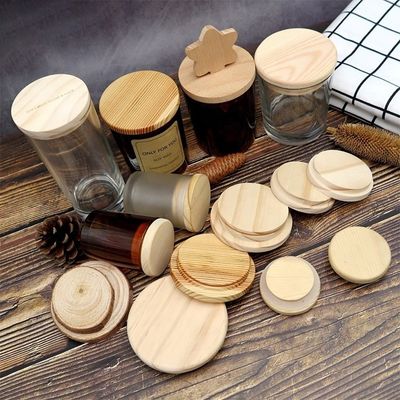 Fácil jar redondo de madera de extremo abierto con color de tapa y logotipo personalizado