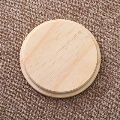 Fácil jar redondo de madera de extremo abierto con color de tapa y logotipo personalizado