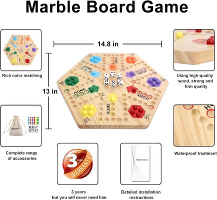 Gran cantidad de roble sólido de doble cara mármoles juego de tablero de madera con logotipo personalizado