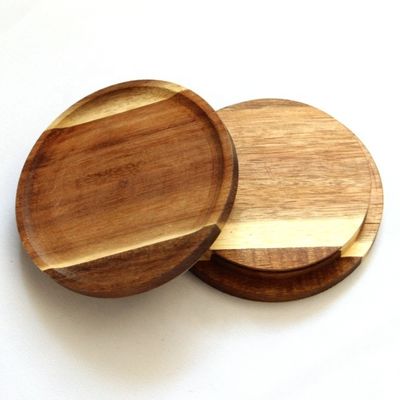 Envases de velas de vidrio con tapa de madera de acacia certificada FSC para su fácil apertura y certificado FSC