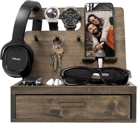 Organizador de mesas de cama de doble nivel para almacenamiento de grandes cantidades de accesorios para teléfonos celulares