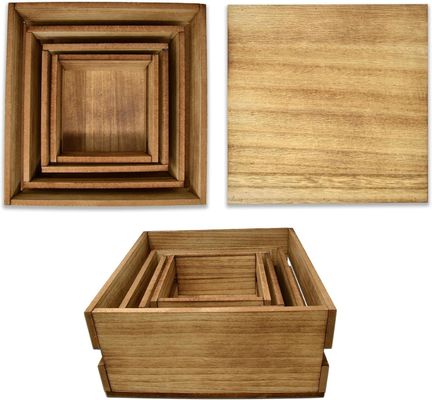 Estand de pasteles de madera de estilo rústico conjunto de 4 logotipos personalizados aceptados para mostrar pasteles