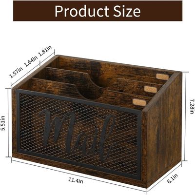 Organizador de correo MDF de doble nivel para escritorio personalizado de escritorio y solución de montaje en pared