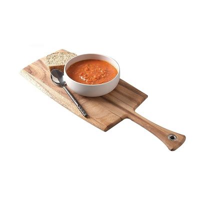 Tabla de cortar de oliva de madera para cortar queso de pan portátil 8 x 20,5 x 0,5 pulgadas
