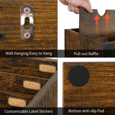 Organizador de correo MDF de doble nivel para escritorio personalizado de escritorio y solución de montaje en pared