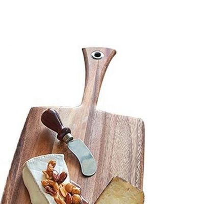 Tabla de cortar de oliva de madera para cortar queso de pan portátil 8 x 20,5 x 0,5 pulgadas