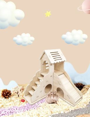 Escalera de escalada y tobogán Casita de madera para otros animales pequeños