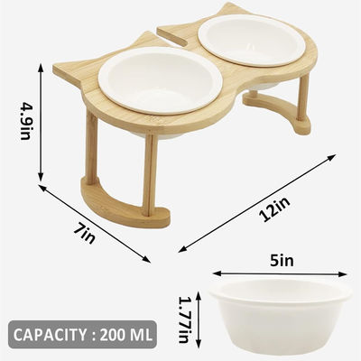 Estante de cuenco de alimentación para mascotas de madera ajustable para fuente de alimentación no aplicable y alimentadores para mascotas