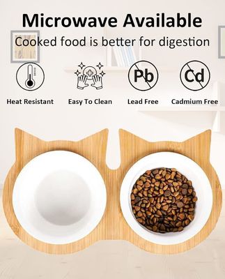 Estante de cuenco de alimentación para mascotas de madera ajustable para fuente de alimentación no aplicable y alimentadores para mascotas