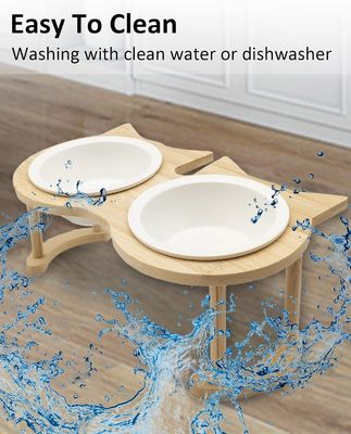 Estante de cuenco de alimentación para mascotas de madera ajustable para fuente de alimentación no aplicable y alimentadores para mascotas