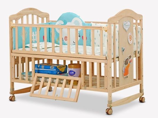 Artefacto de regalo Industrial Madera sólida Camas para niños convertibles Niño pequeño Cama de dormir Swing Rocking