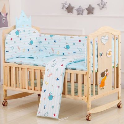 Artefacto de regalo Industrial Madera sólida Camas para niños convertibles Niño pequeño Cama de dormir Swing Rocking