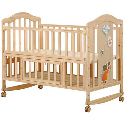 Artefacto de regalo Industrial Madera sólida Camas para niños convertibles Niño pequeño Cama de dormir Swing Rocking