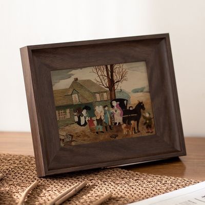 Marco de fotos de madera sólida para pared Impresión de cuadros de fotos en color personalizado