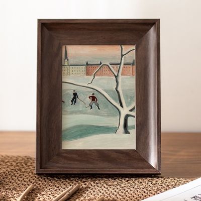 Marco de fotos de madera sólida para pared Impresión de cuadros de fotos en color personalizado