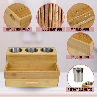 Maximice el espacio de su mostrador con este organizador de productos de peinado acrílico para el baño