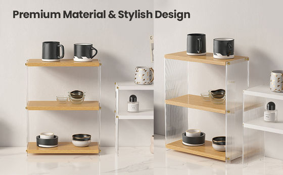 Estante de madera y metal de 3 niveles para el baño