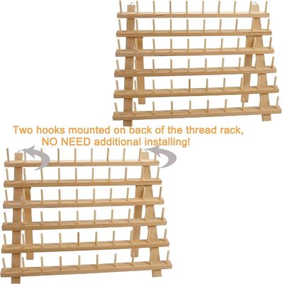 Estante de hilo de madera para organizar bordados, colchas y hilos de costura en la sala de estar