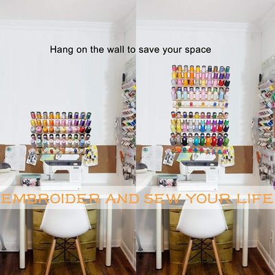 Estante de hilo de madera para organizar bordados, colchas y hilos de costura en la sala de estar