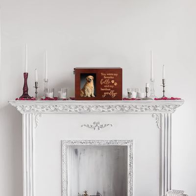 Cenizas para mascotas Urnas de cremación funeraria de madera con marco fotográfico