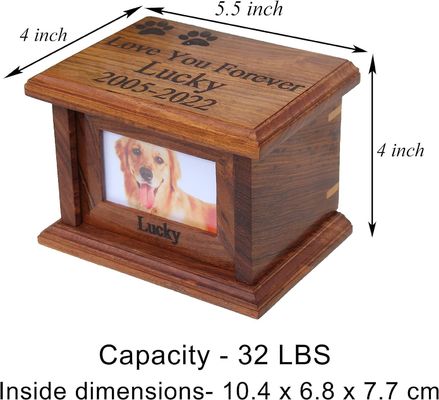 Cajas para mascotas Urnas Caja de recuerdos de madera para guardar con amor las cenizas de un perro o gato querido